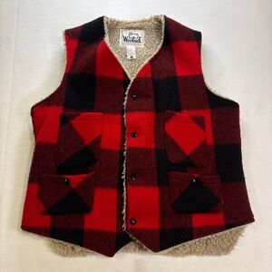 Woolrich Buffalo Check Vest/Size M/Buffalo Check/Sherpa Lined/Outdoors/Unisex